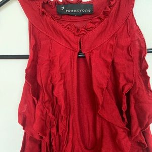 Forever21 Red Ruffle Tunic